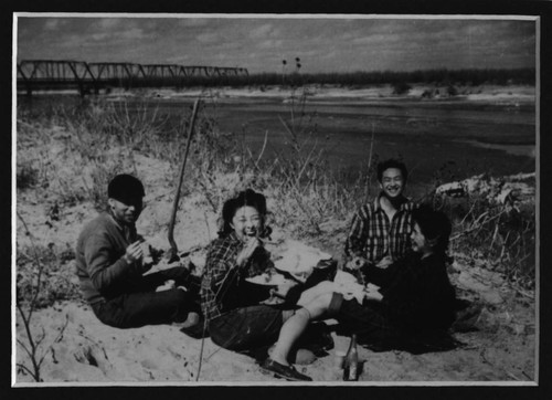 [Sitting by the river]