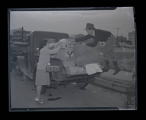 Loading the truck for "evacuation"