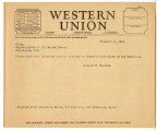 Postal telegraph from Jackson H. Ralston to Clerk, Supreme Court of the United States, February 8, 1944