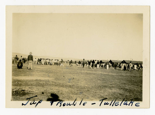 Large crowd at Tule Lake incarceration camp