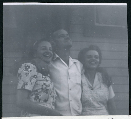 Photograph of Irene Gavigan and Morse and Christine Little at Manzanar