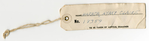 Identification tag, Ayako Claire Harada