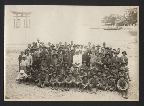 Boy Scout troop 41 at Itsukushima Shrine, Japan