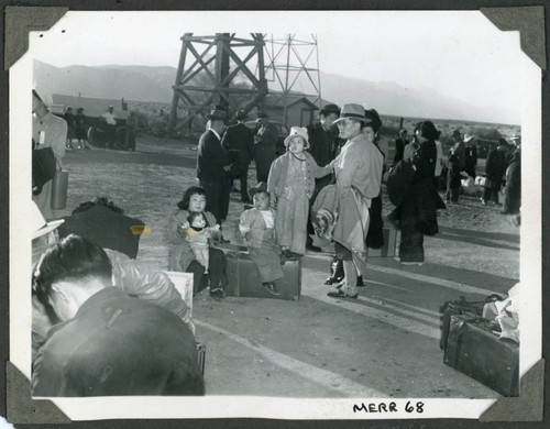 Lone Pine depot, some arrived by train