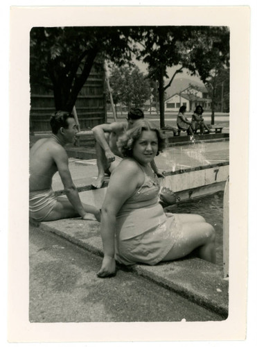 Woman at swimming pool