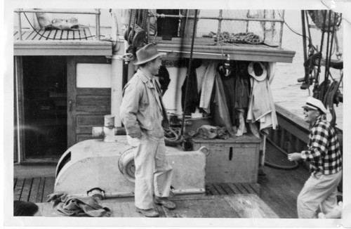 Masaichi Ishibashi with Mr. Hamachi on a Fishing Boat