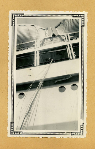 Steamship with paper streamers