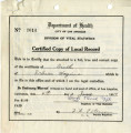 Certified copy of Birth Certificate, Ichiro Hayima, June 4, 1934