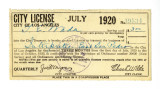 City license July 1920