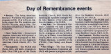 Day of remembrance events