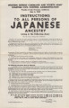 State of California, [Instructions to all persons of Japanese ancestry living in the following area:] Kings County