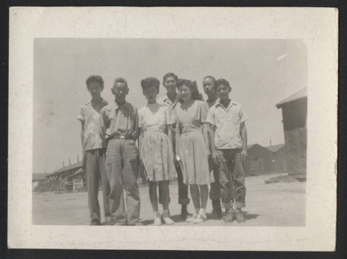 Naoki "Jack" Koyasako and children at Tule Lake