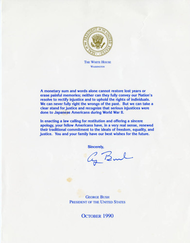 [Letter from George Bush, president of the United States]