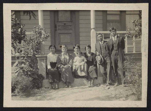 Group photo on porch