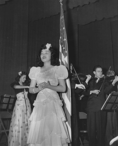 Young woman in formal dress