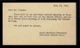 Postcard from Heart Mountain Community Christian Church Board to Mr. Shoji Nagumo, July 23, 1944