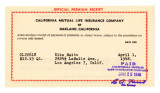 Receipt by California Mutual Life Insurance Company