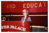 Aiko Herzig Yoshinaga at podium