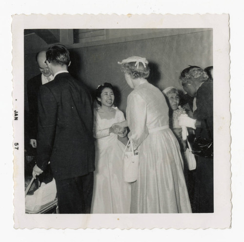 Receiving line at Florence Sumire and Robert Griffen's wedding