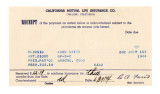 Receipt by California Mutual Life Insurance Company