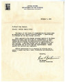 Letter from Ed Bethune, Personnel Technician, United States Department of the Interior War Relocation Authority, November 7, 1945