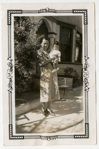 Woman holding a baby