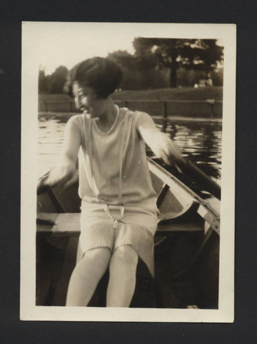 Photograph of Suzuki family member at 1928 Sacramento State Fair