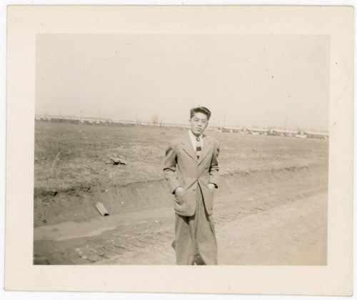 Young man wearing suit