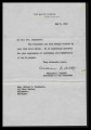 Letter from William D. Hassett, Secretary to the President, to Mrs. Mary Tsukamoto, May 8, 1945