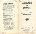 Assimilation of Japanese: can they be moulded into American citizens: remarks before the Honolulu Rotary Club by V. S. McClatchy, October 27, 1921