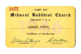 Midwest Buddhist Church membership card