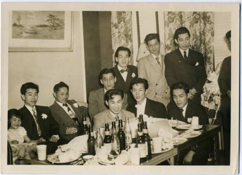 [Group photograph of Japanese American men]