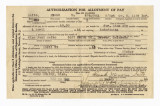 Authorization for allotment of pay, W.D., A.G.O. Form no. 29, Minoru Frank Saito