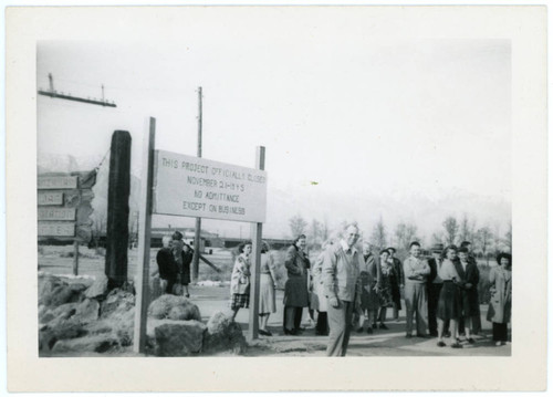 Photograph of Manzanar closing