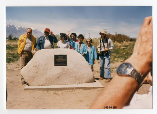 Sue Kunitomi Embrey and members of the Manzanar Committee at the unveiling of the landmark plaque