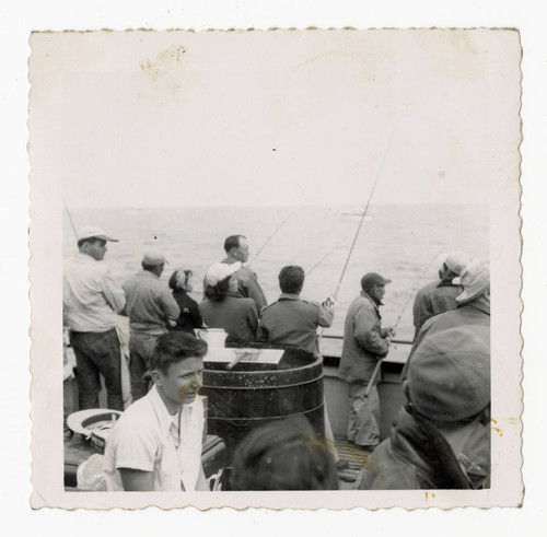 George Yoshizumi Takahashi fishing off boat