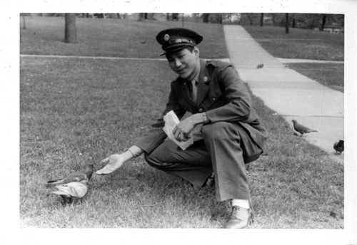 [Japanese American soldier in US Army uniform]