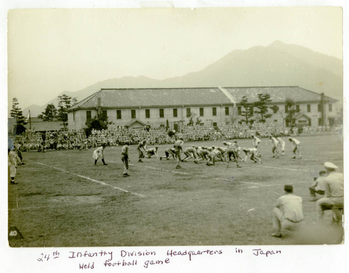 24th Infantry Division Headquarters in Japan held football game