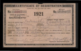 Certificate of registration (alien poll tax. pol. code sec. 3841)