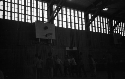 Basketball in gym