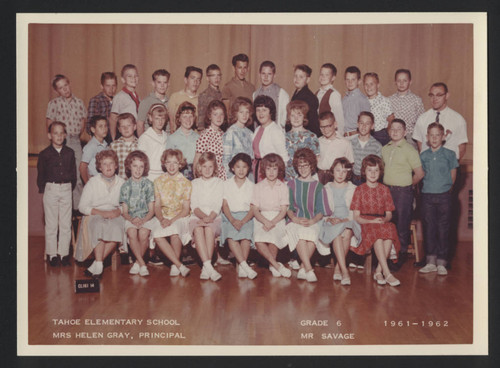 Tahoe Elementary School, Sacramento, California, grade 6, 1961-1962