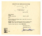 Letter from Jennie G. Hermon, Clerk, Local Board No. 277, Selective Service System, to Nobuo Naohara, June 13, 1945