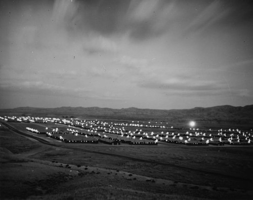 [Evening view of Heart Mountain incarceration camp]