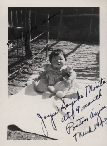 Joyce Sayoko Morita at 9 month, Poston Arizona, March 1943