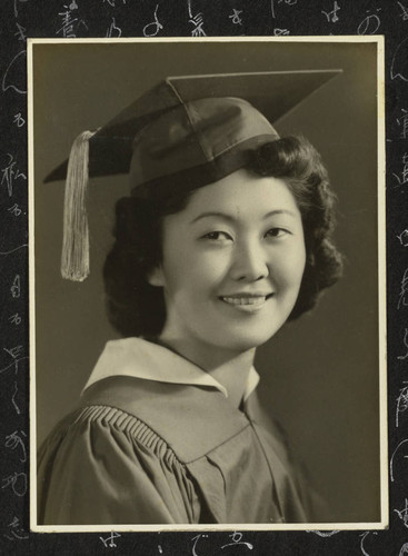 Young woman in graduation cap