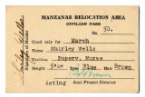 Manzanar Relocation Area civilian pass