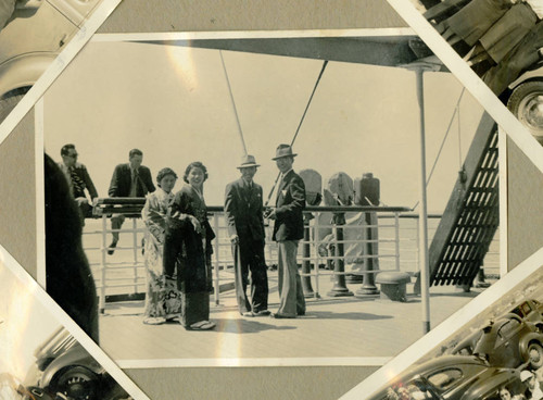 Masumoto family members on a ferry