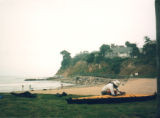 [Henry Fukuhara teaching at the beach; Henry Fukuhara teaching at a location with an old barn]