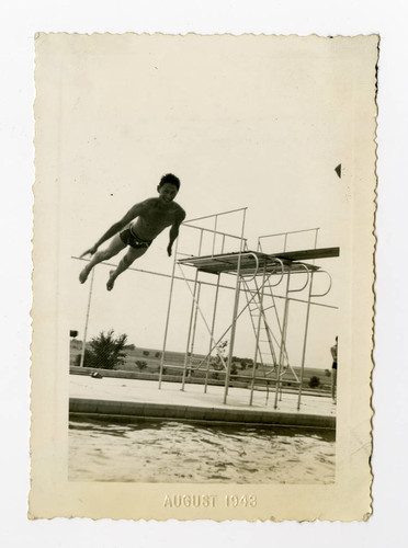 Man diving into pool