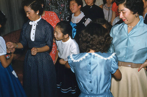 Women and girls at Little Miss Christmas party